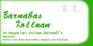 barnabas kollman business card